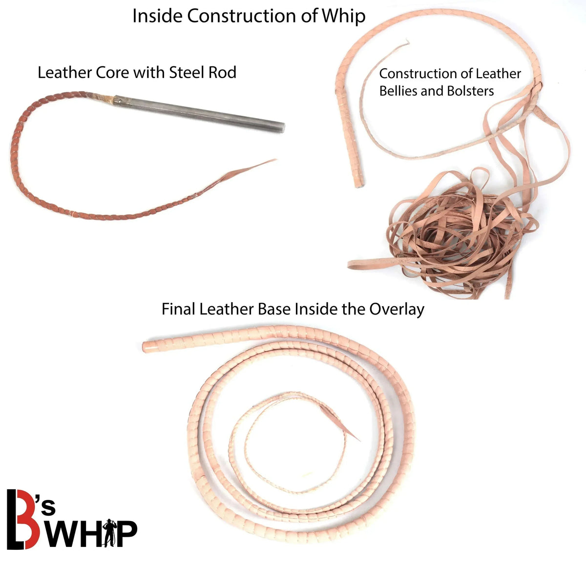 Bull Whip 6, 8, 10, 12, 14 & 16 Feet long 12 Strands Cowhide Leather Equestrian Bullwhip Indiana Jones