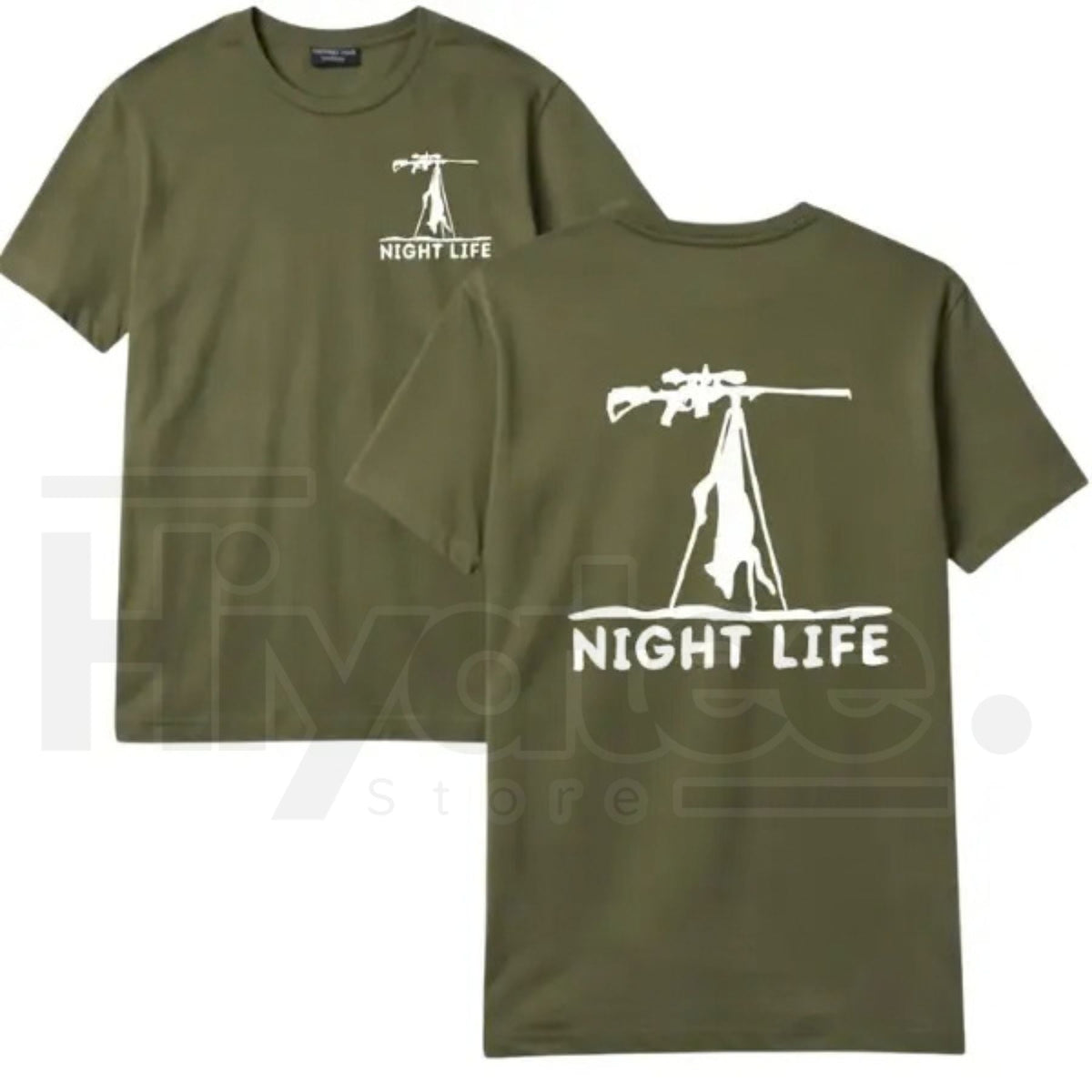Coyote Night Life Hunting T-Shirt – Predator Hunter Graphic Tee, Outdoor Hunting Apparel Gift for Men